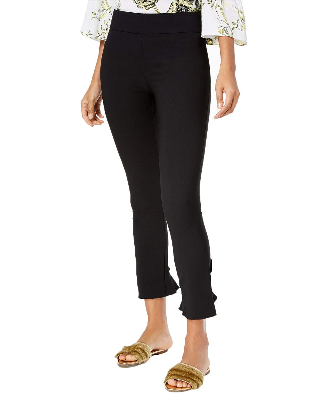 INC Curvy Ruffled-Hem Ankle Skinny Pants