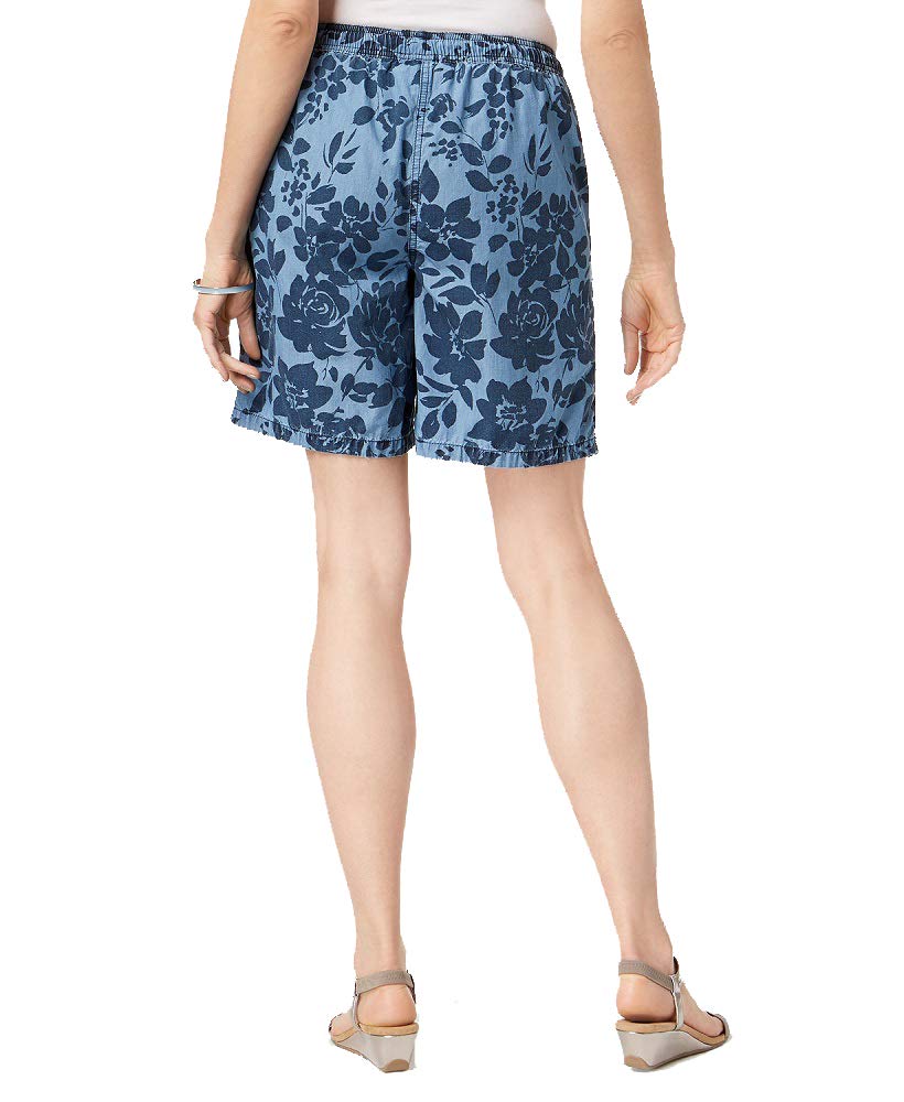 Karen Scott Petite Printed Chambray Shorts