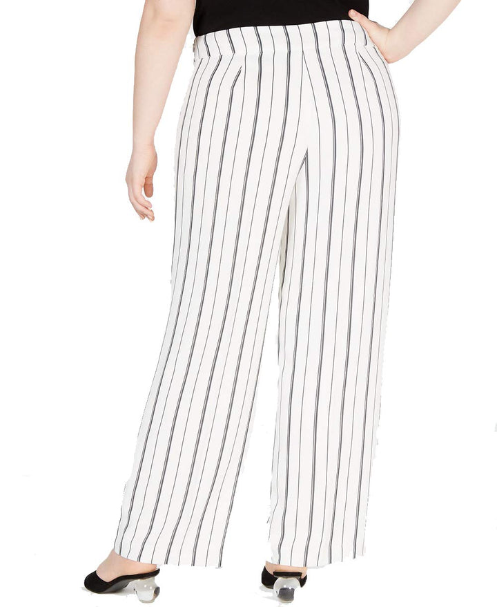 Trendy Plus Size Striped Wide-Leg Pants