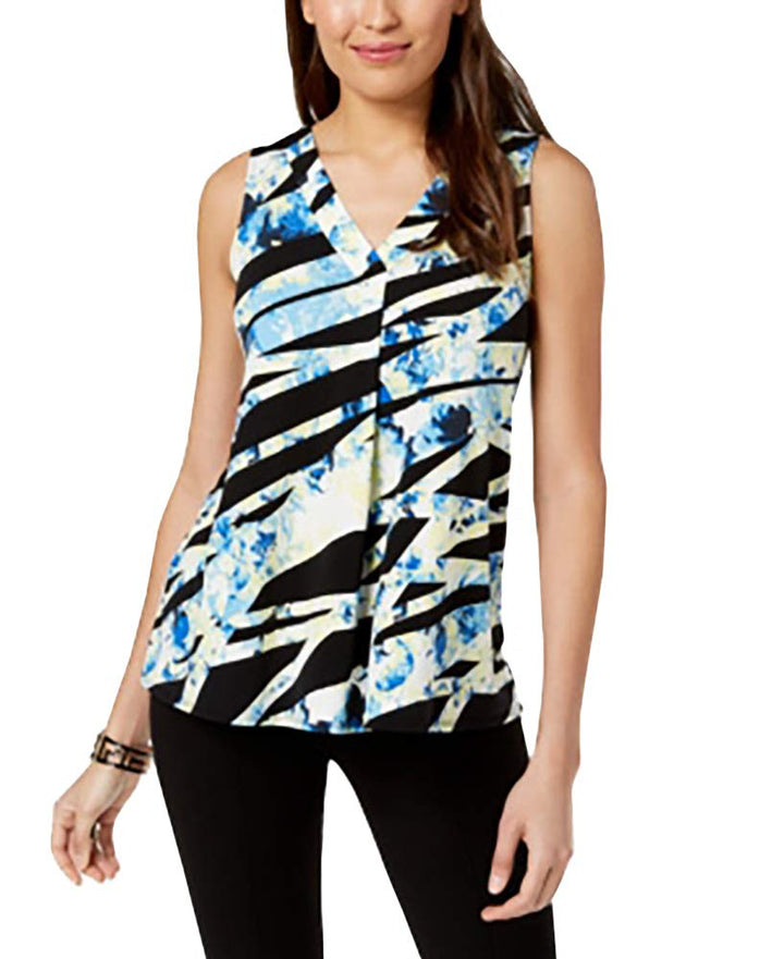 Alfani Colorblocked Handkerchief Hem Top
