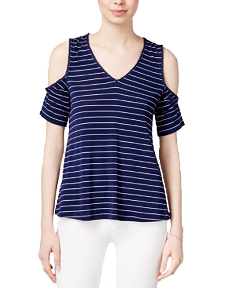 Maison Jules Crisscross Back Cold Shoulder Top