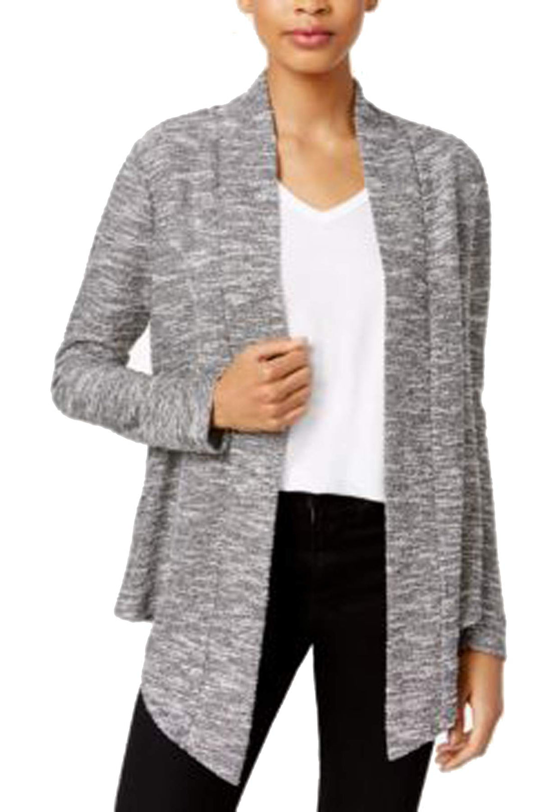 Bar III Asymmetrical Boucle Cardigan