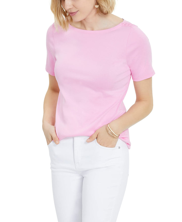 Charter Club Cotton Boat-Neck Top