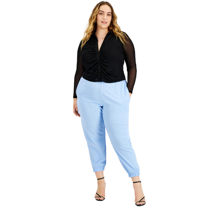 Bar III Trendy Plus Size Paperbag Waist Jogger Pants