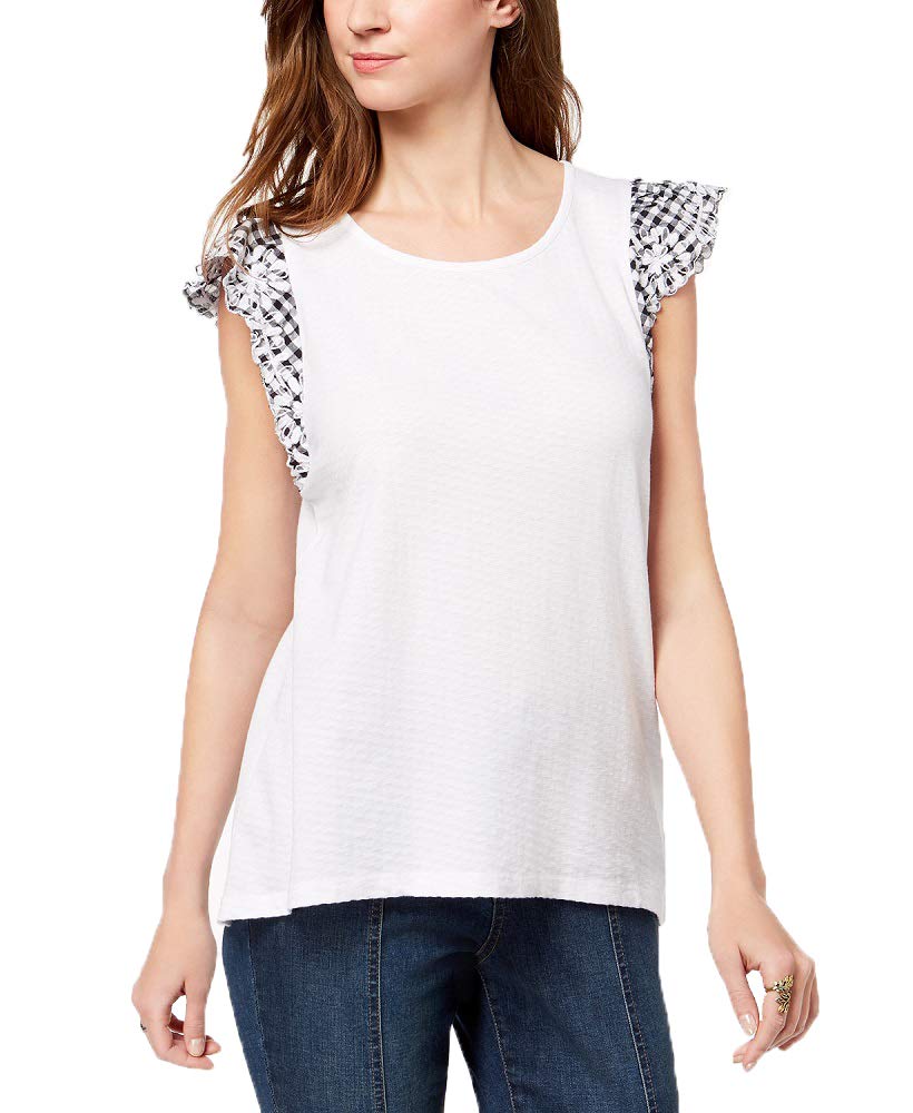 Style & Co Jacquard Cap Sleeve Top