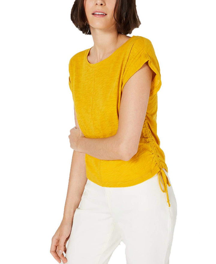 Side-Drawstring Cotton Top