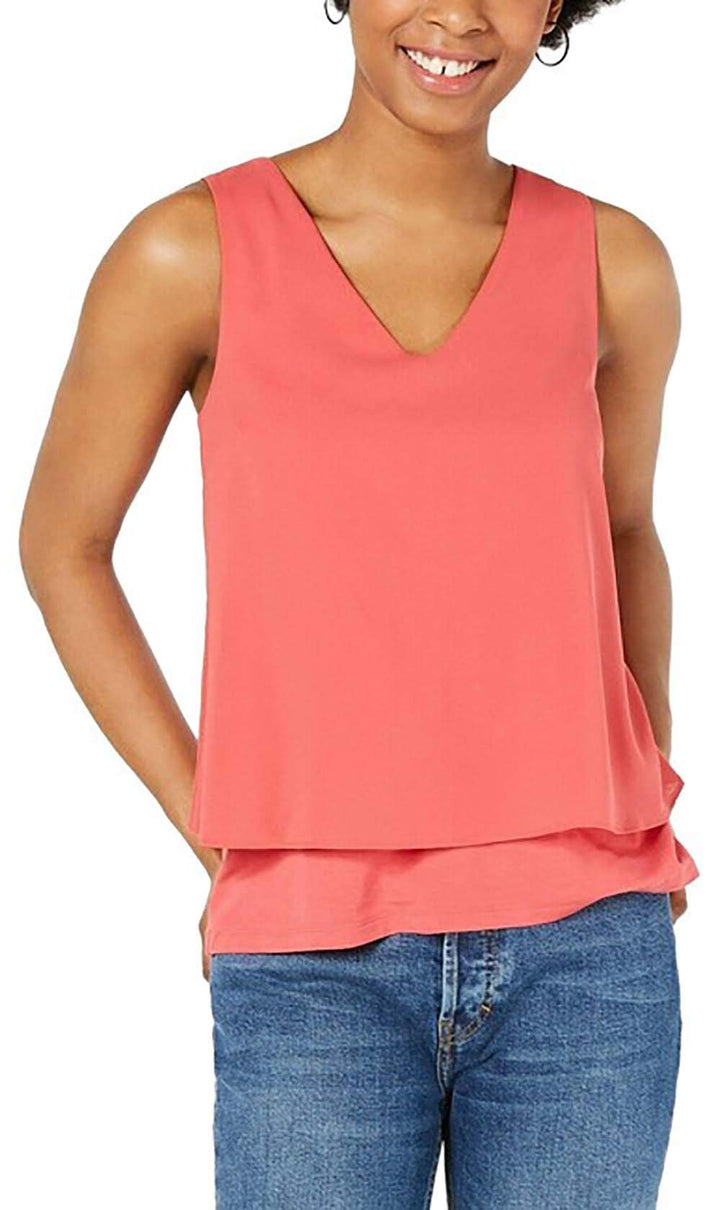 Mixed Media Split Back Tank Top