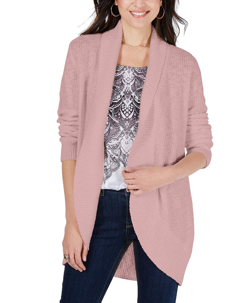 Style & Co Shawl Lapel Open Front Cardigan