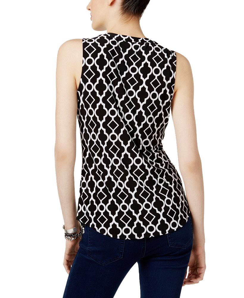 Petite Printed Zipper Detail Top