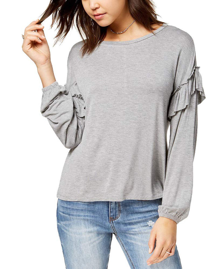 Ultra Flirt Juniors Ruffled Sleeve Top