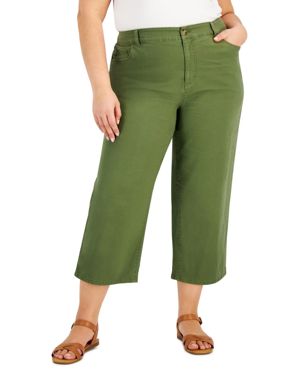 Style & Co Plus Size Cropped Wide Leg Pants