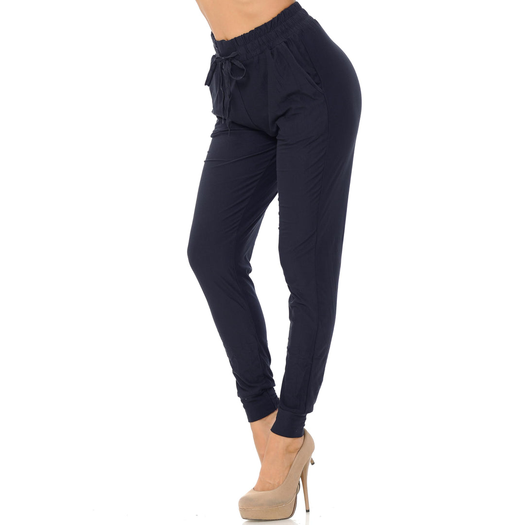 Buttery Smooth Solid Basic Navy Joggers - EEVEE