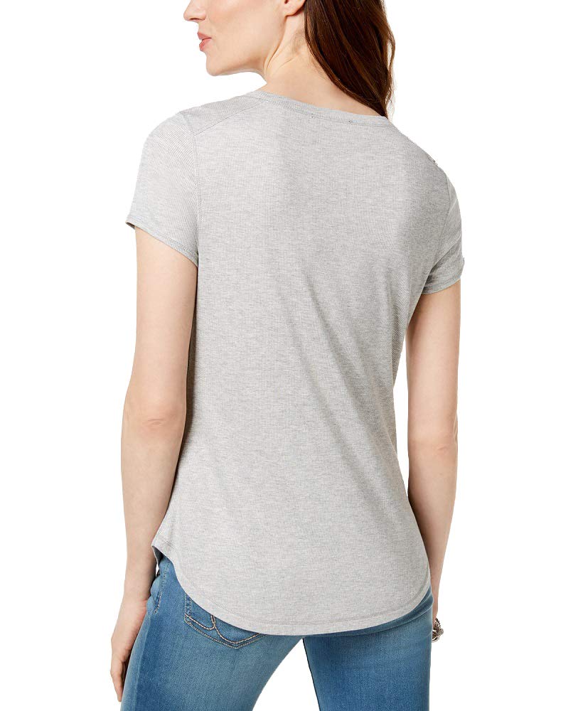 Ribbed Glitter Graphic T-Shirt