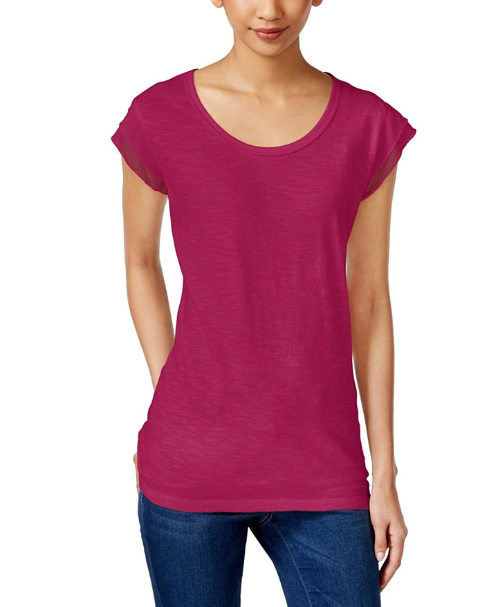 Style & Co Chiffon Trim T-Shirt