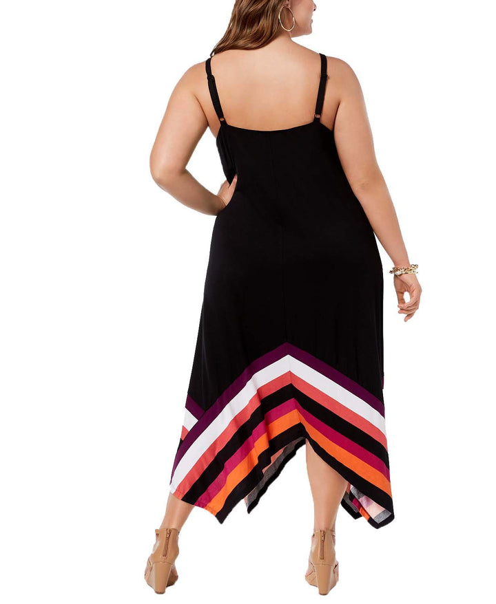 Plus Size Handkerchief Hem Maxi Dress