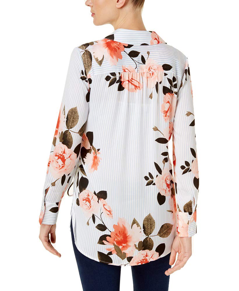 Ruched Floral Print Shirt