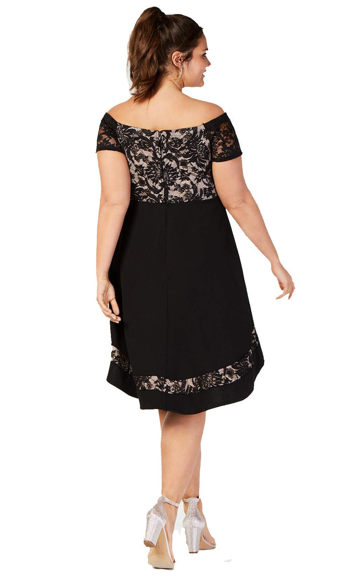 City Studios Trendy Plus Size Off The Shoulder Lace Dress