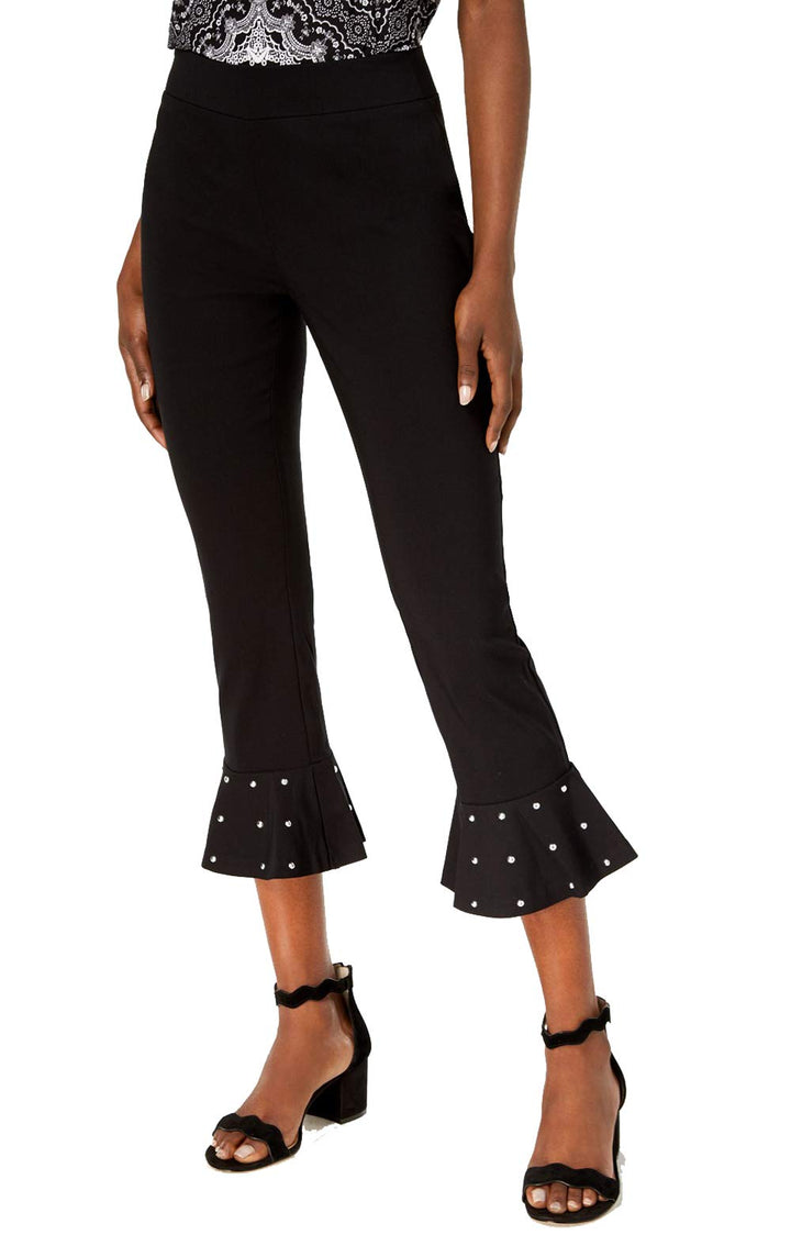Petite Studded Ruffle Hem Pants