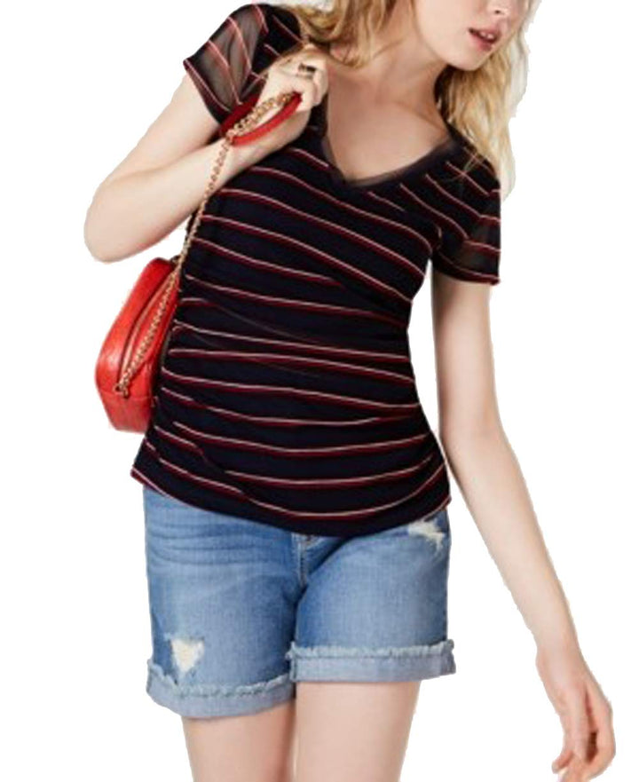 Petite Double Layer V Neck Top