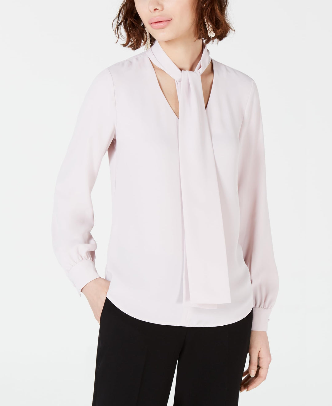 Bar III Tie Neck Blouse