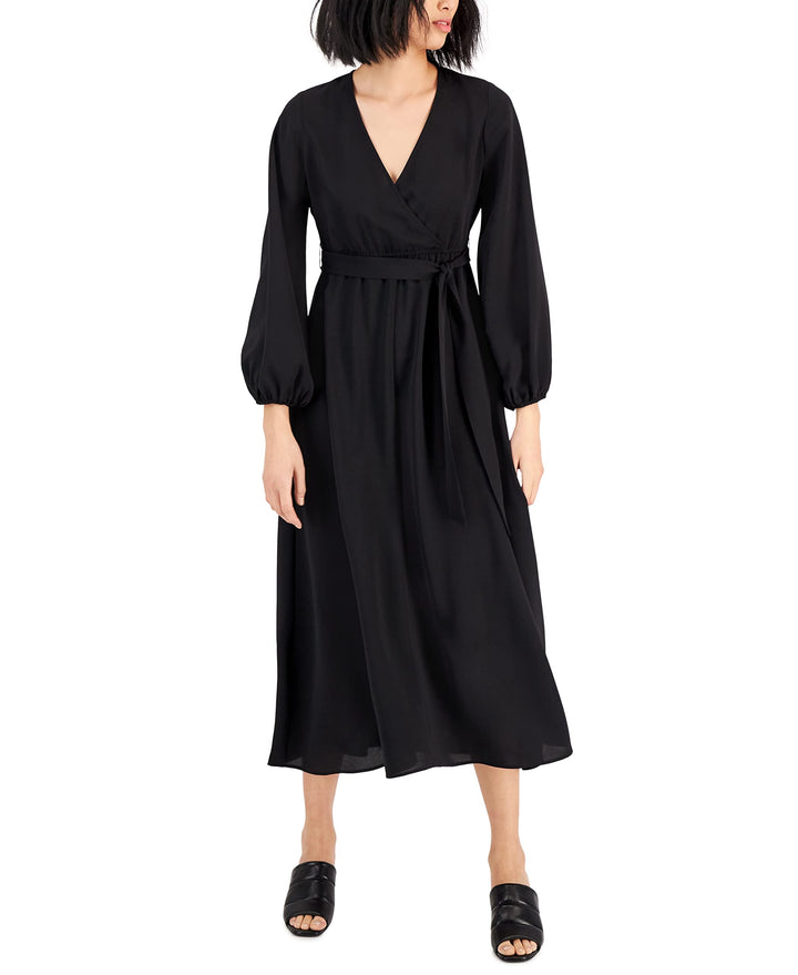 Alfani Tie Waist Faux Wrap Dress