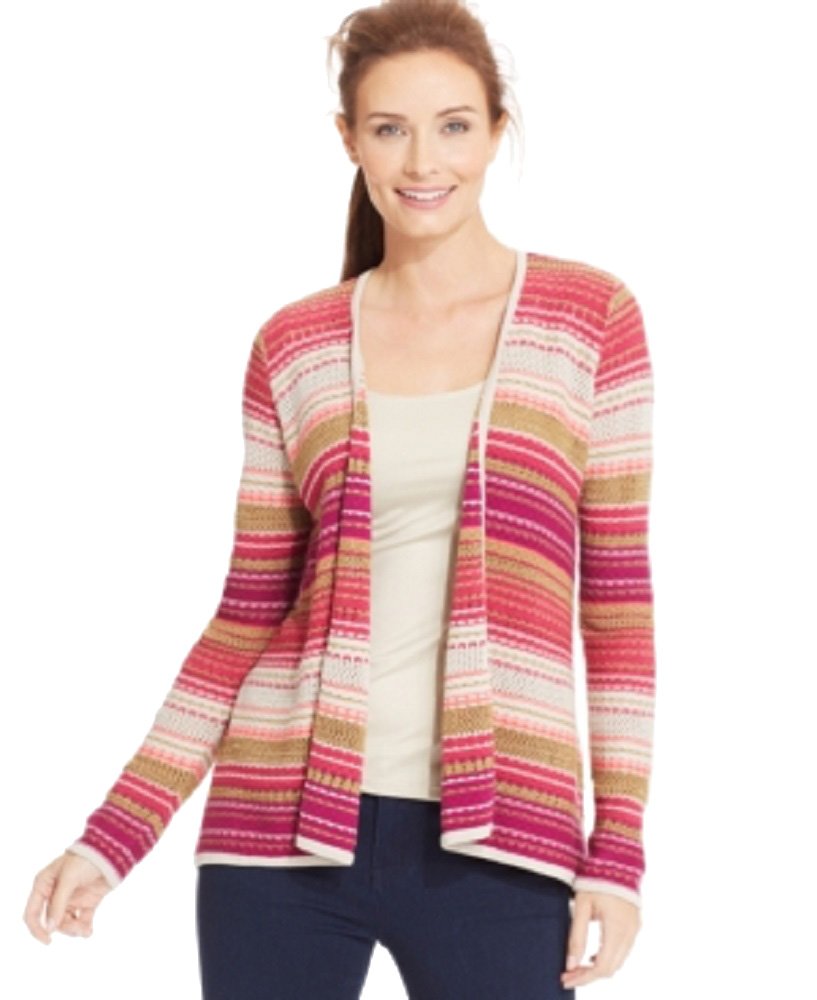 Charter Club Petite Printed High-Low Cardigan