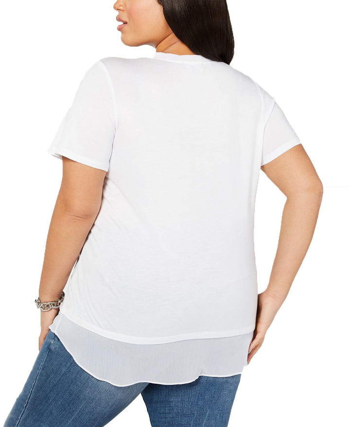 Plus Size Short Sleeve V Neck Tunic
