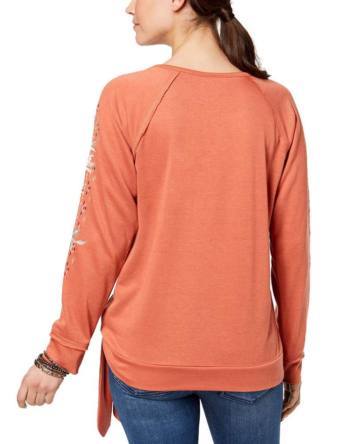 Style & Co Embroidered Tie Hem Top