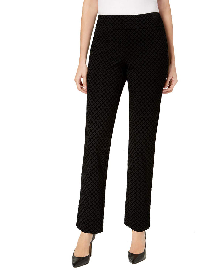 Charter Club Flocked Pattern Ponte Slim Leg Pants