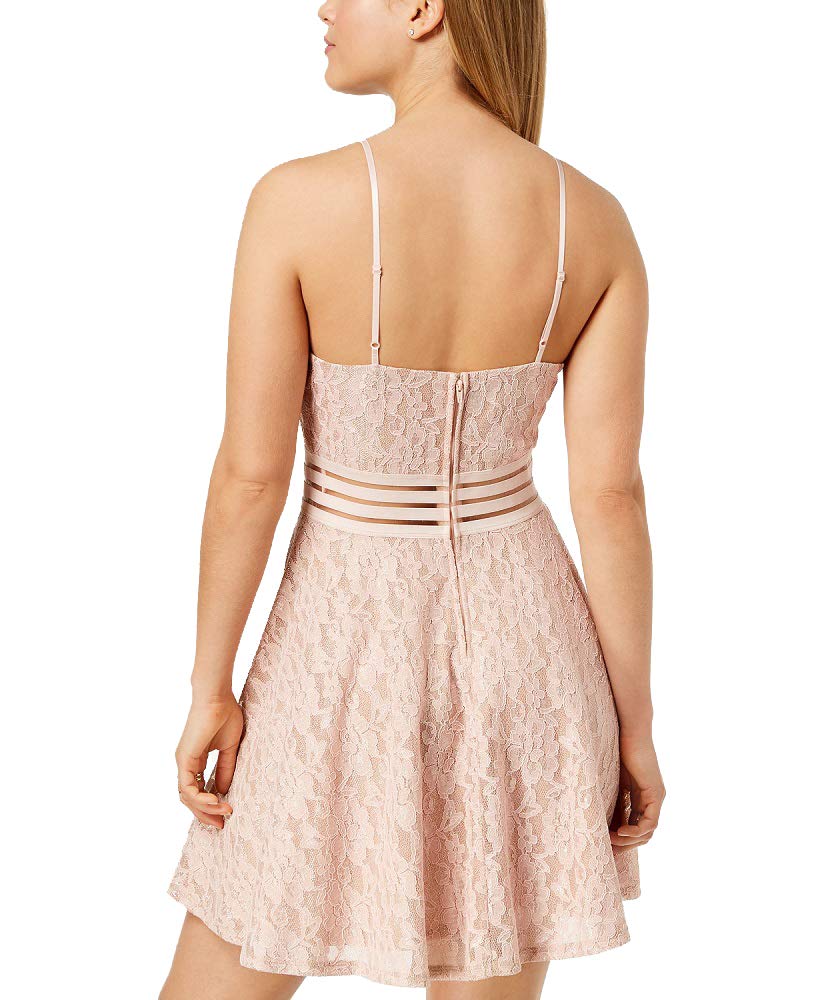 City Studios Juniors Lace Illusion Fit Flare Dress