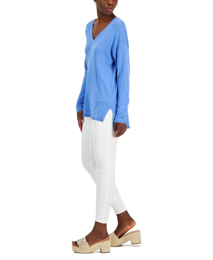 International Concepts Womens Solid V Neck Sweater