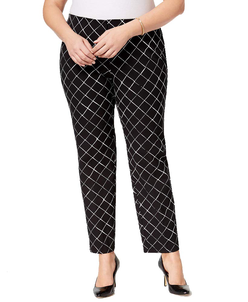 Alfani Plus Size Printed Slim Pants