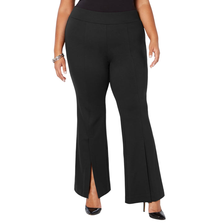 I.N.C. Plus & Petite Plus Size Pont&eacute;-Knit Slit-Front Pants