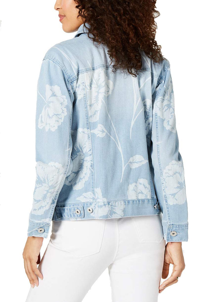 Floral-Print Denim Jacket