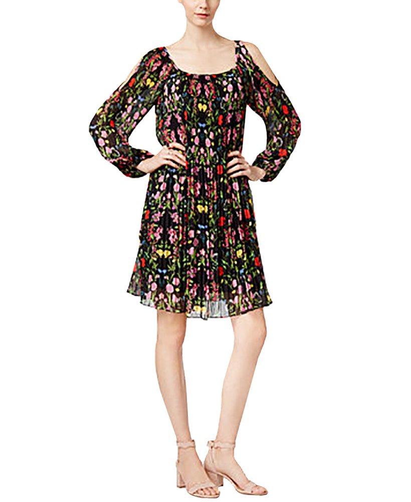 INC International Concepts Floral Print Cold Shoulder Dress