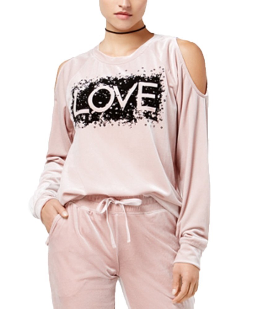 Material Girl Active Juniors Love Velour Cold Shoulder Top