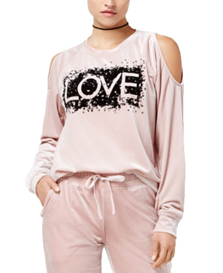 Material Girl Active Juniors Love Velour Cold Shoulder Top