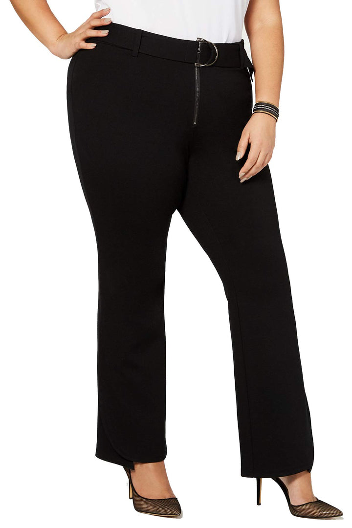I.N.C. Petite Plus Size Belted Ponte Bootcut Pants