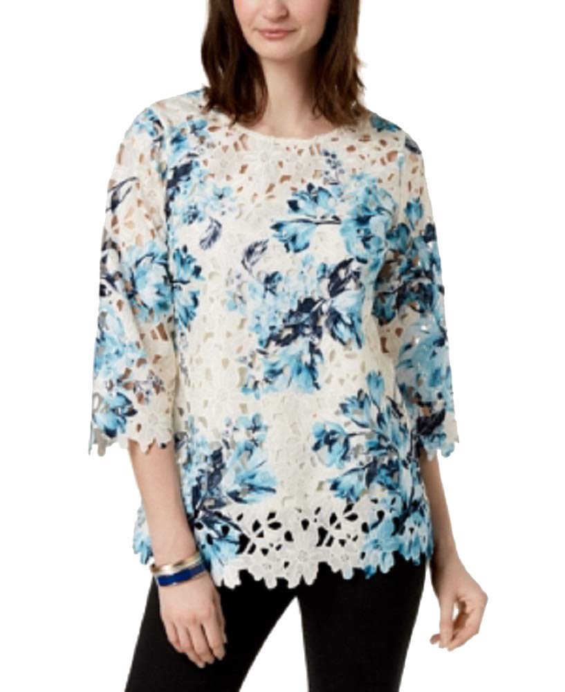 Charter Club Floral Print Lace Top