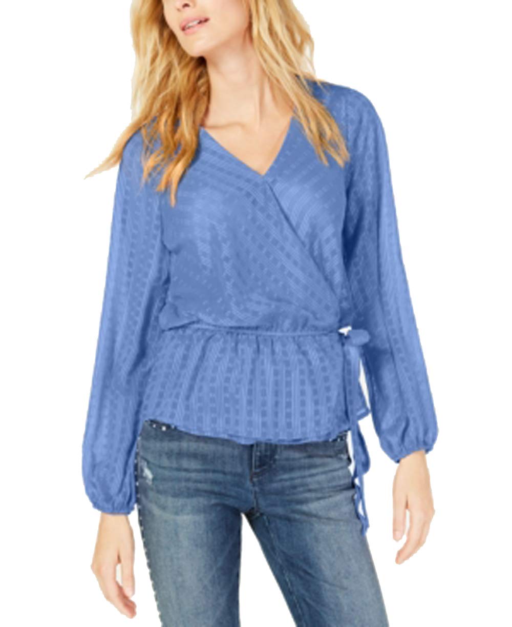 I.N.C. Petite Clip-Dot Wrap Top