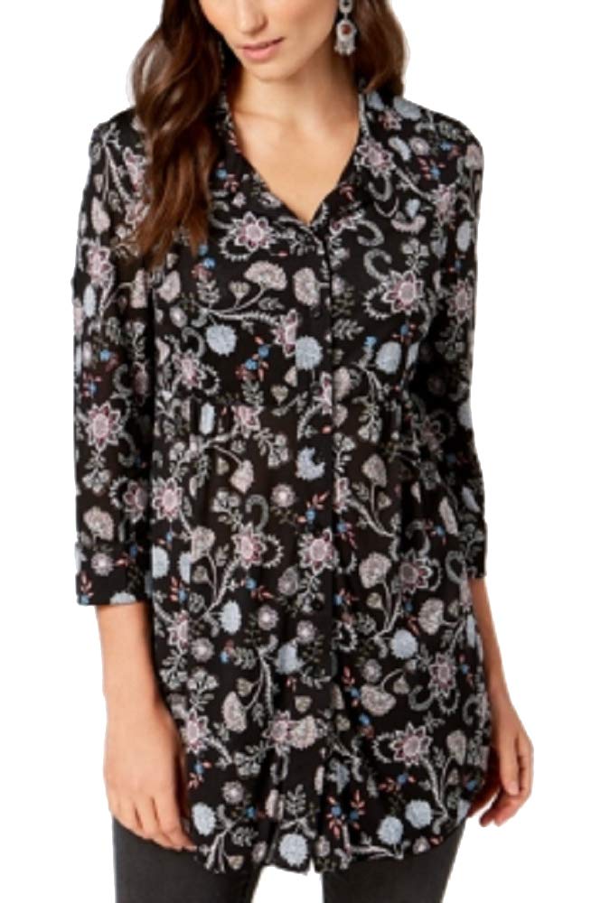 Style & Co Petite Printed Mesh Shirt