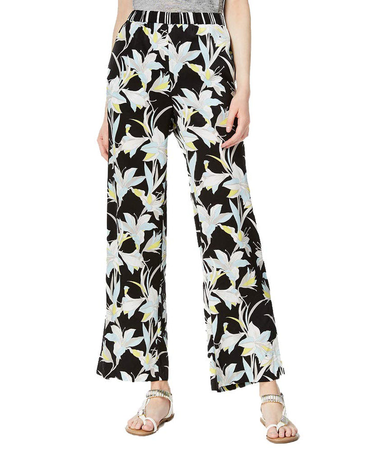 Bar III Printed Wide Leg Pull On Pants
