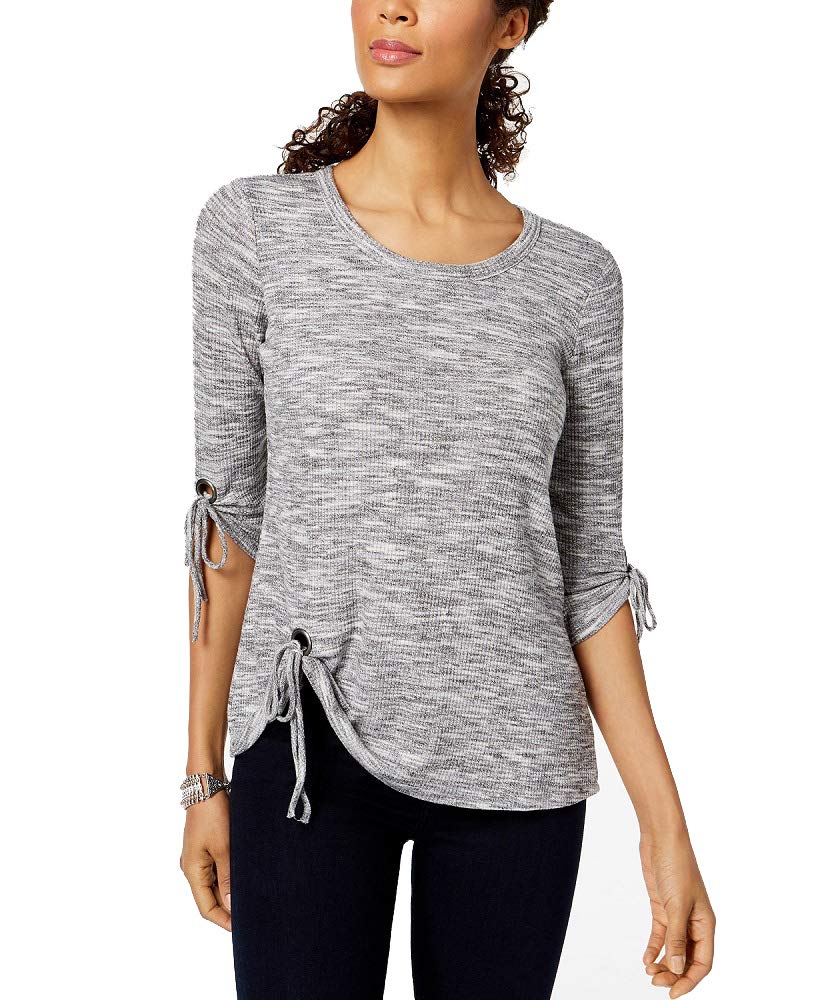 Style & Co Marled Asymmetrical Hem Top