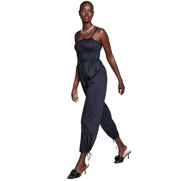 Now This Womens Cotton Tie Front Jumpsuit
