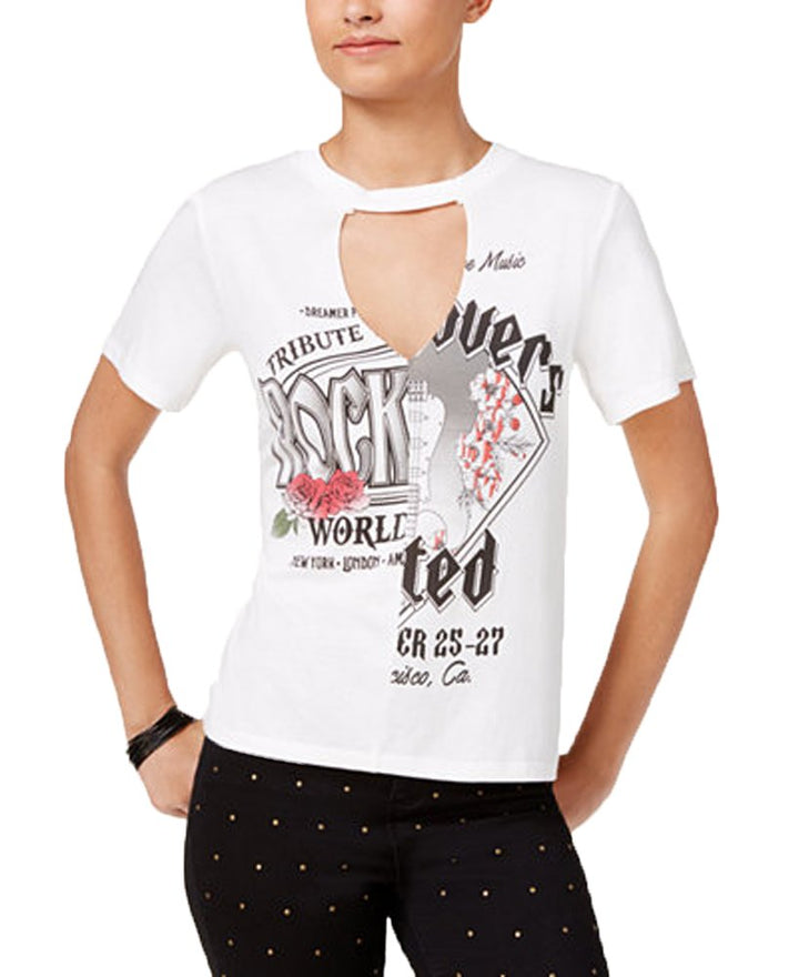 Material Girl Juniors Rock Cutout Graphic T-Shirt