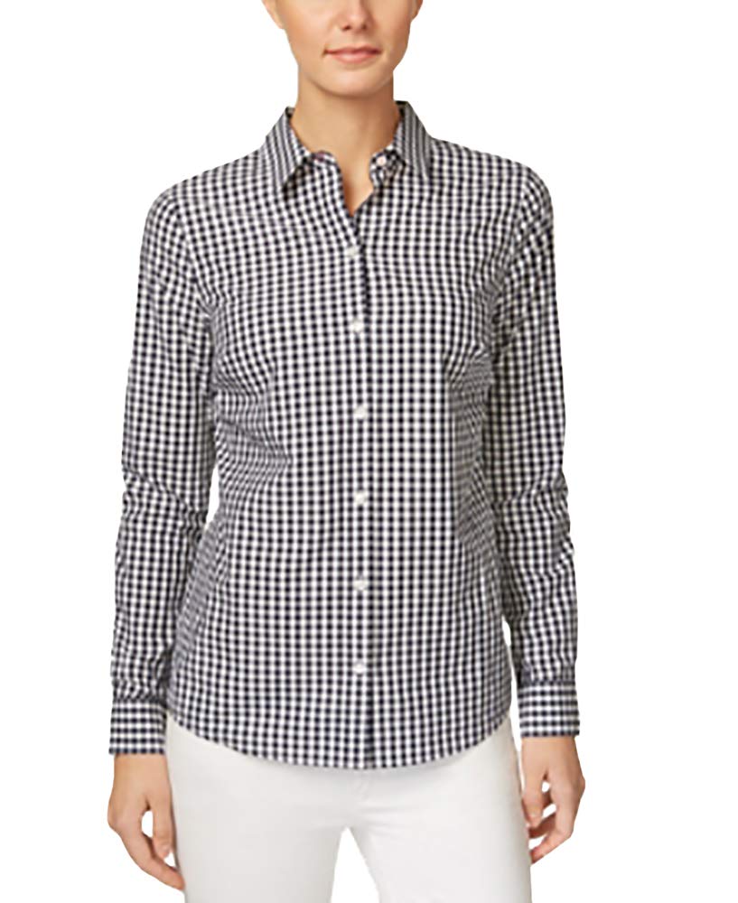 Charter Club Roll Tab Print Shirt