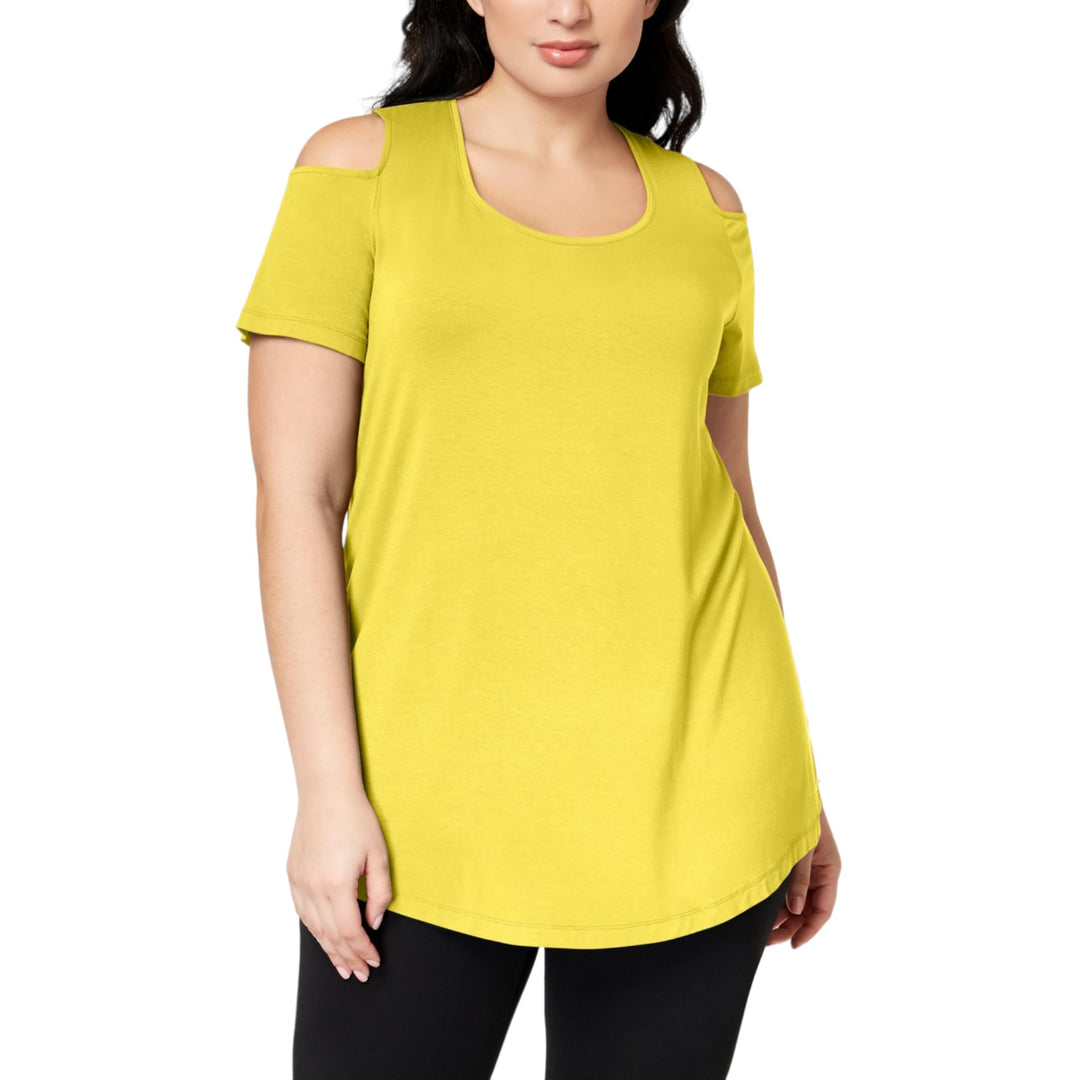 JM Collection Plus Size Cold-Shoulder Top