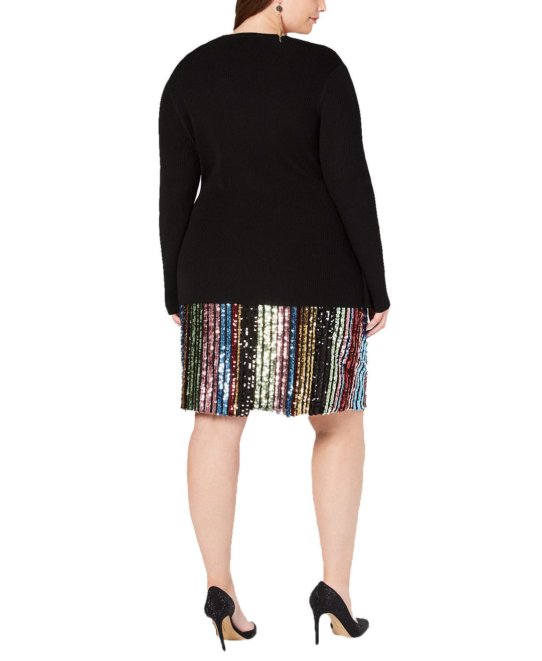 Plus Size Embellished Grommet Wrap Sweater