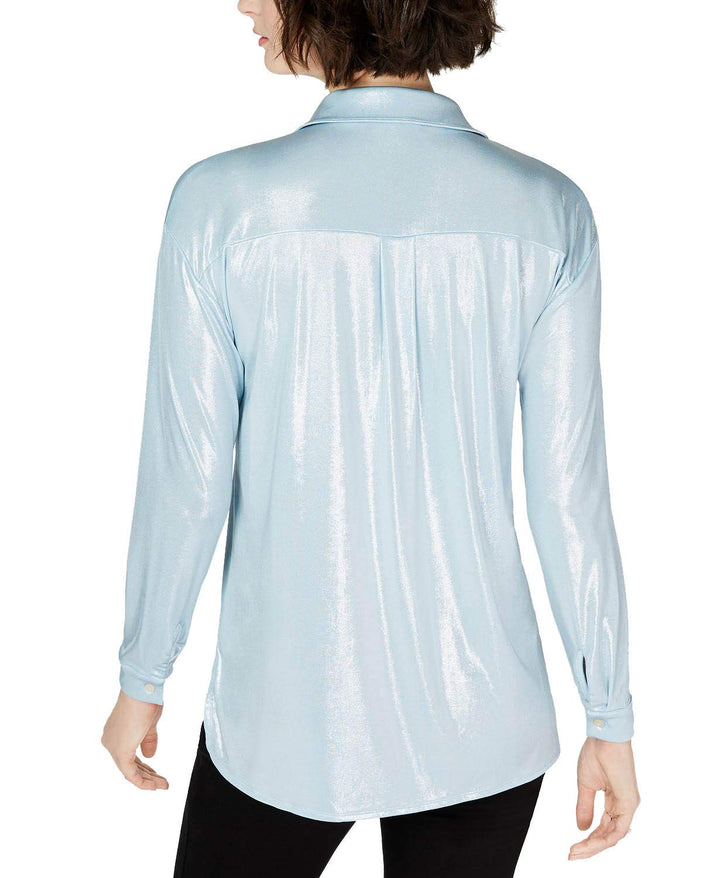 INC Button-Front Shine Shirt