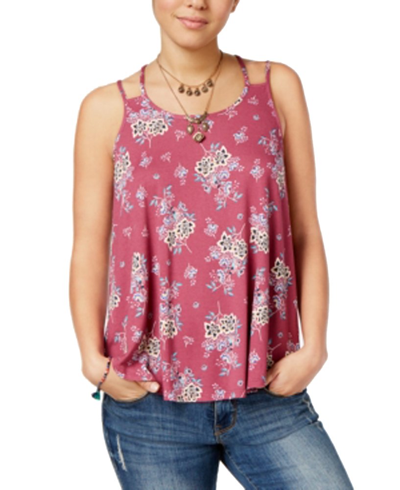 Hippie Rose Juniors Printed Double Strap Tank Top